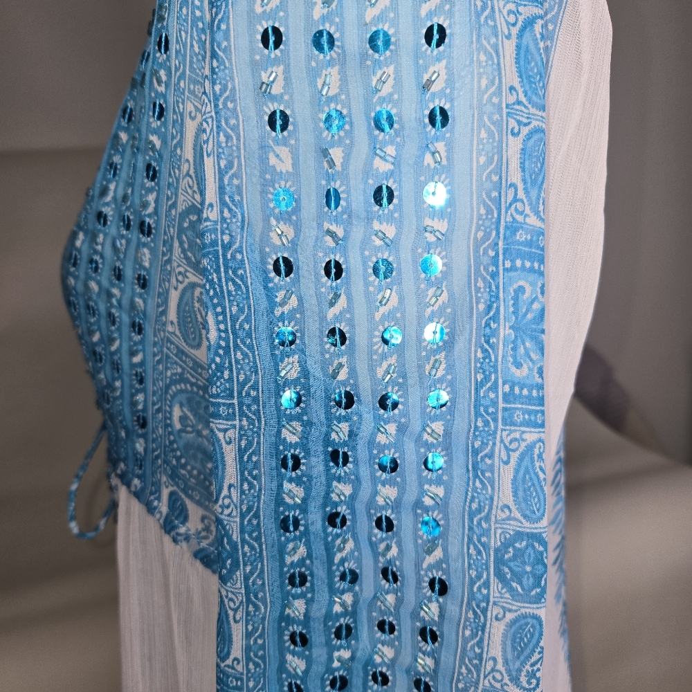 BOSTON PROPER Sequin embellished, top/ bathing suit cover up. Beautifully made - Picture 2 of 7